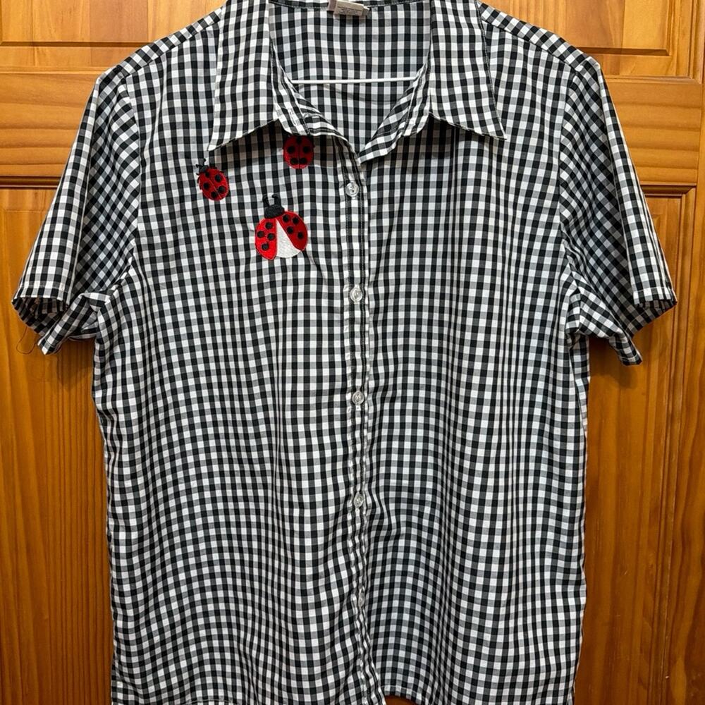 American Sweetheart Checkered Button Down Short-sleeved shirt XL
